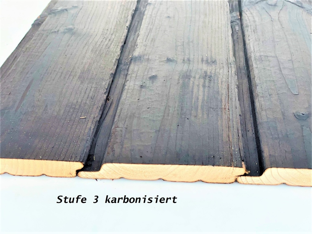 Geflammtes Profilholz 20 x 145 mm geflammt Stufe 3 karbonisiert nordische Fichte (Tanne)