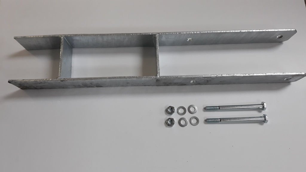 H-Pfostenträger 91 x 600 mm verzinkt Stärke 5 mm mit Schrauben