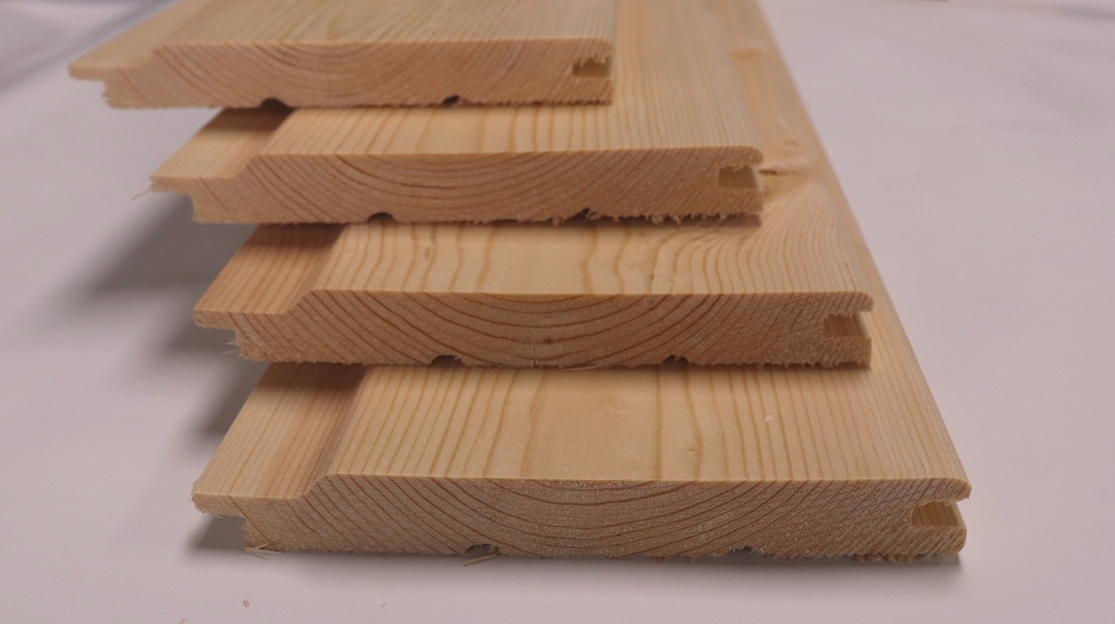Nut-Feder Profilholz 14 x 118 mm Softline sibirische Kiefer - Sortierung: AB