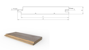 Nut-Feder Profil 20 x 120 mm nordische Fichte (Tanne) - Sortierung: AB