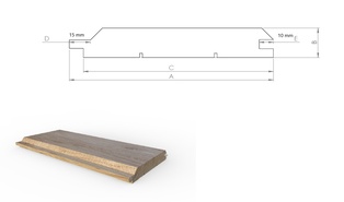 Nut-Feder Profil 20 x 120 mm V-Fuge nordische Fichte (Tanne) - Sortierung: AB